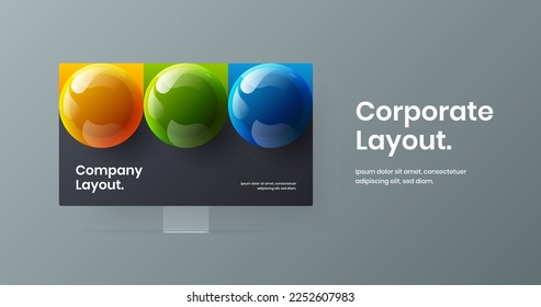 Original display mockup site concept. Clean website vector design template.
