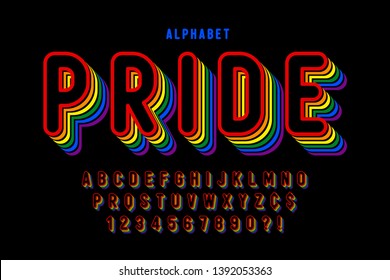 Original Display Rainbow Font Design Alphabet Stock Vector (Royalty ...