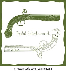 Original drawing of an pistol