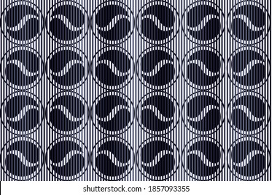 Original drawing for print on fabric. Superimpose thin vertical stripes on patterns
