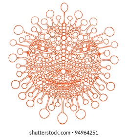 original drawing of sun on white background