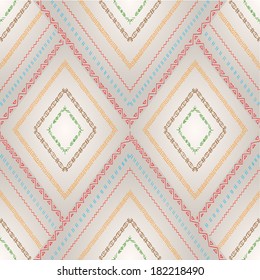 Original drawing tribal doddle rhombus. Seamless pattern with geometric elements. Used Clipping Mask for easy editing.
