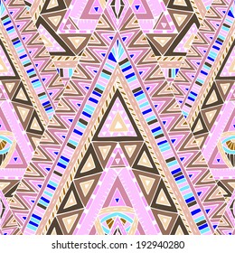 Original drawing tribal doddle rhombus. Seamless pattern with geometric elements.
