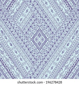 Original drawing tribal doddle rhombus. Seamless pattern with geometric elements. Series of ethnic patterns. Used clipping mask for easy editing.