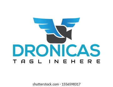 Original  drone logo vector design 