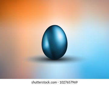 Original Easter design template with glossy 3D egg with shadows and gradient mesh background