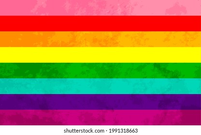 Versión original de ocho bandas de 1978 de la bandera del orgullo con textura gruesa, señal de la comunidad LGBT