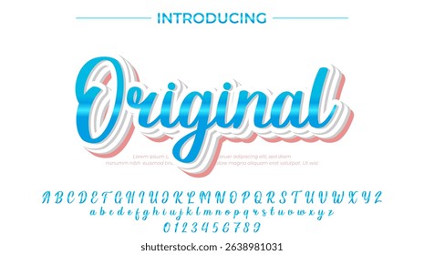 Original - Elegant 3D Script Font with Handwritten Style for Modern Typography and Branding