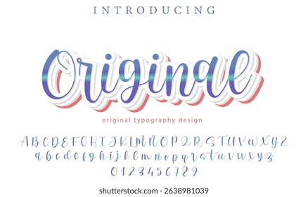 Original - Elegant 3D Script Font with Handwritten Style for Modern Typography and Branding