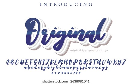 Original - Elegant 3D Script Font with Handwritten Style for Modern Typography and Branding
