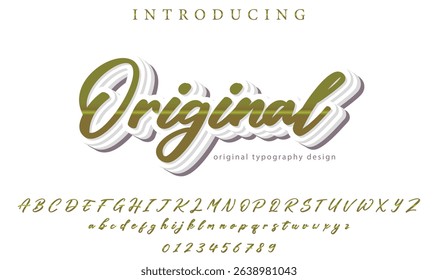Original - Elegant 3D Script Font with Handwritten Style for Modern Typography and Branding