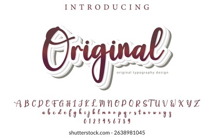Original - Elegant 3D Script Font with Handwritten Style for Modern Typography and Branding