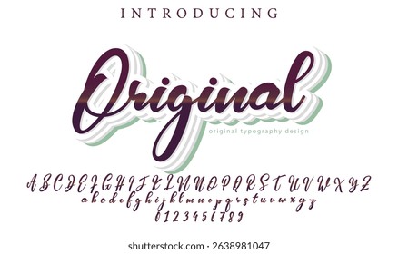 Original - Elegant 3D Script Font with Handwritten Style for Modern Typography and Branding