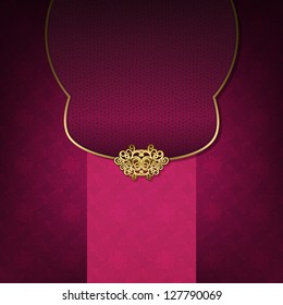 The original envelope with a gold clasp and seamless pattern