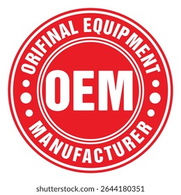 Carimbo do Fabricante do Equipamento Original. OEM grunge isolado. Modelo vetorial de carimbo texturizado do Grunge