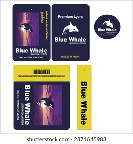 Original fancy Jean hang tag design template 