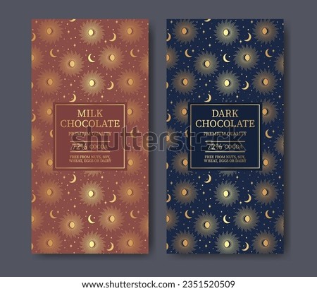 Original finest chocolate aesthetic vector package design label set.