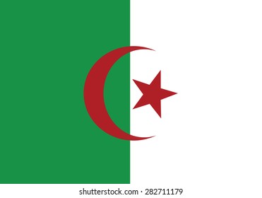 original Flag of Algeria isolated vector in official colors and Proportion Correctly