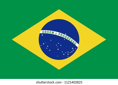 The Original Flag Of Brazil,Vector Illustration The color of the original,  Official colors and proportion correctly, Isolate white background Icon .EPS10  