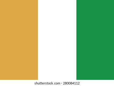 original Flag of  Ivory Coast isolated vector in official colors and Proportion Correctly