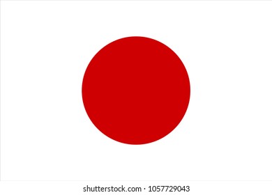 The Original Flag Of Japan, Vector Illustration The color of the original, Official colors and proportion correctly, Isolate white background Icon .EPS10 