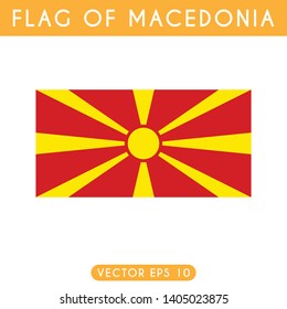 Original Flag of Macedonia, Macedonia flag template design. Vector Eps 10