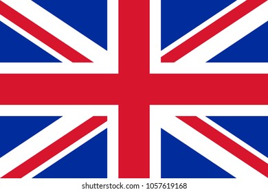 The Original Flag Of United Kingdom,Vector Illustration The Color Of The Original,  Official Colors and Proportion Correctly, Isolate White Background Label .EPS10 