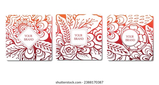 Original floral pattern. cartoon doodle designe. party card
