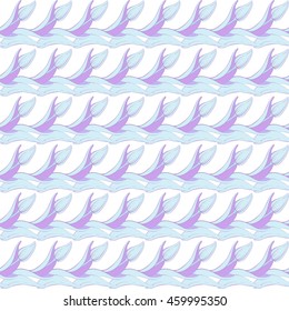 Original flowers on a white background. Seamless pattern. Pastel shades.