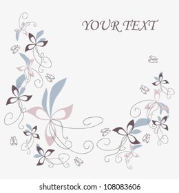 original flowers post card on a light grey background