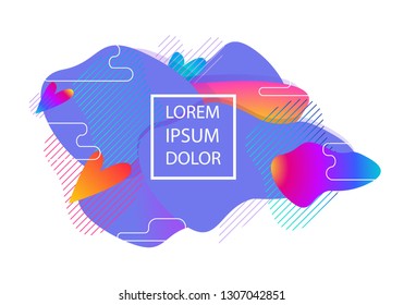 Original fluide combination. Gradient modern style abstraction with composition made of various rounded shapes in actual color palette. Vector isolated illustration.