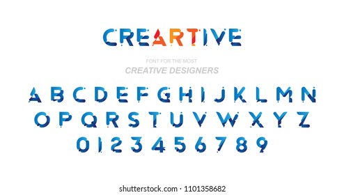 Original Font In Blue Colour For Creative Design Template. Flat Illustration EPS10.