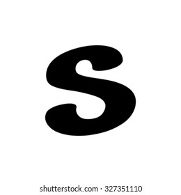 Original font, a funny fat small letter isolated on white, part of a full series