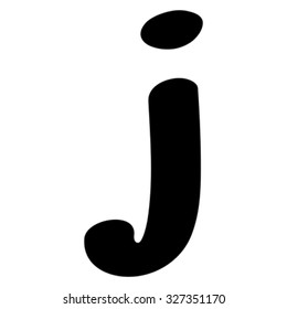 Original font, a funny fat small letter isolated on white, part of a full series