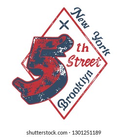 Original font and logo. Print on shirt or sticker. Retro and vintage style. Old school. Classic print.