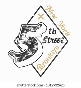 Original font and logo. Print on shirt or sticker. Retro and vintage style. Old school. Classic print.