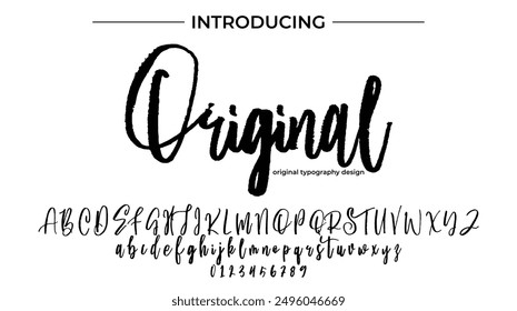 Original Font Stylish brush painted an uppercase vector letters, alphabet, typeface