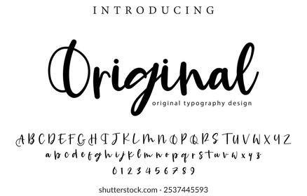 Original Font Stylish brush painted an uppercase vector letters, alphabet, typeface