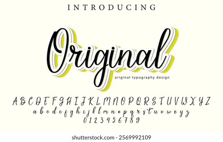 Original Font Stylish brush painted an uppercase vector letters, alphabet, typeface