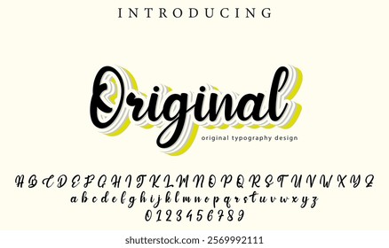 Original Font Stylish brush painted an uppercase vector letters, alphabet, typeface