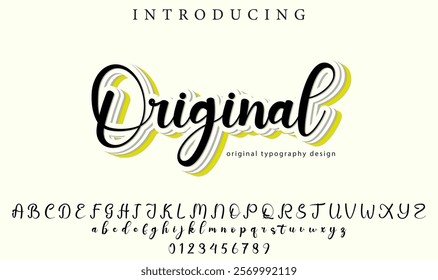 Original Font Stylish brush painted an uppercase vector letters, alphabet, typeface