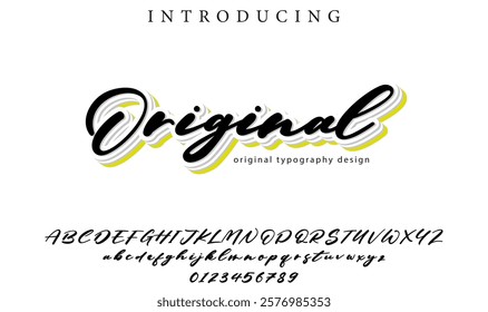 Original Font Stylish brush painted an uppercase vector letters, alphabet, typeface