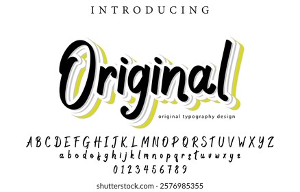 Original Font Stylish brush painted an uppercase vector letters, alphabet, typeface