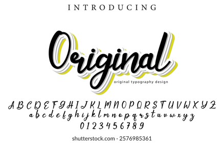 Original Font Stylish brush painted an uppercase vector letters, alphabet, typeface