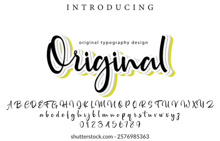 Original Font Stylish brush painted an uppercase vector letters, alphabet, typeface