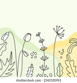 Original frame in delicate colors. Flat style. Vector illustration 