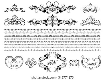 Original frames, borders and details for design on a white background
