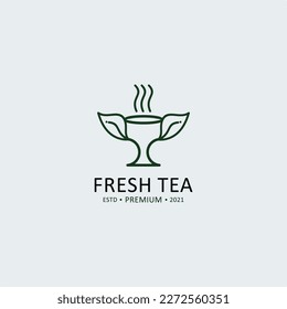 Concepto original de logotipo creativo tradicional de té fresco