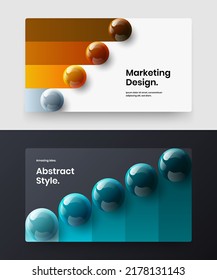 Original Vorderseite Design Vektorgrafik-Bundle. Saubere, realistische Kugeln Buchumschlagkonzept gesetzt.