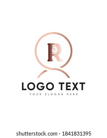 An original and fun decorative camping themed letter type R logo template, Vector logo for business and company identity 